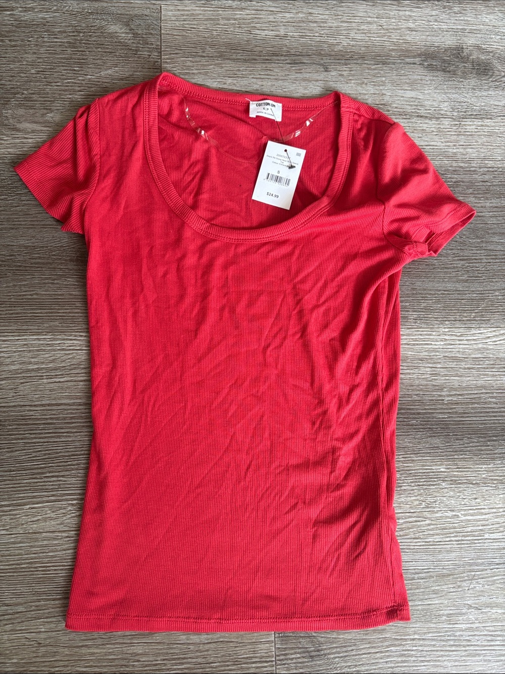 Cotton On Short Sleeve Scoop Neck Tee - Red